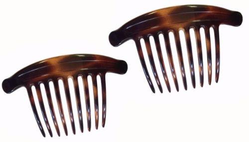Parcelona French Lip Interlocking Large 9 Teeth Cellulose Shell Side Hair Combs-PARCELONA-ebuyfashion.com