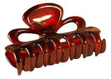 Parcelona French Medium Chat Yeux Shell & Black Celluloid Hair Claw 3.5 Inch-PARCELONA-ebuyfashion.com