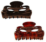 Parcelona French Medium Chat Yeux Shell & Black Celluloid Hair Claw 3.5 Inch-PARCELONA-ebuyfashion.com