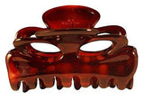 Parcelona French Medium Chat Yeux Shell & Black Celluloid Hair Claw 3.5 Inch-PARCELONA-ebuyfashion.com