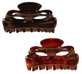 Parcelona French Medium Chat Yeux Shell & Black Celluloid Hair Claw 3.5 Inch-PARCELONA-ebuyfashion.com