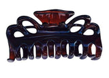 Parcelona French Medium Double Loop Tortoise Shell Claw Jaw Hair Clip 3.5 Inch-Parcelona-ebuyfashion.com