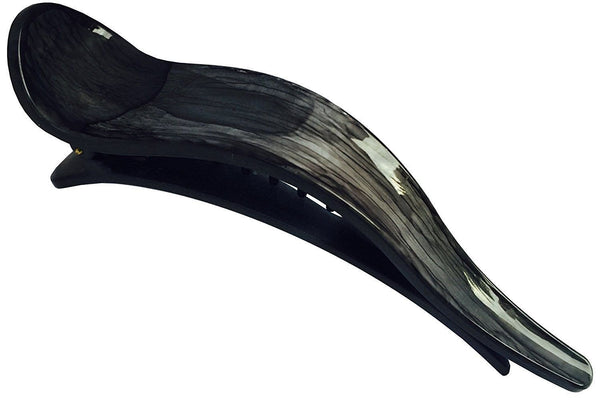 Parcelona French Medium Grey Black Streaks Beak Salon Hair Side Slider Clip-PARCELONA-ebuyfashion.com