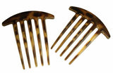 Parcelona French Medium Interlocking Light Tortoise Shell Side Hair Comb 2 pcs-PARCELONA-ebuyfashion.com