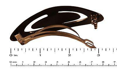 Parcelona French Medium Ovale Black Strong Grip Celluloid Hair Clip Barrette-PARCELONA-ebuyfashion.com