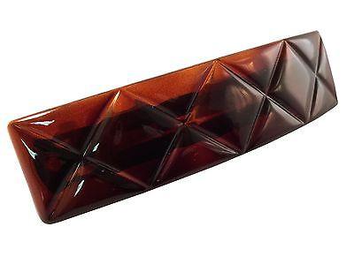 Parcelona French Medium Rectangular Diamond Pattern Shell Hair Clip Barrette-PARCELONA-ebuyfashion.com