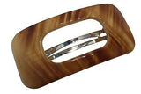 Parcelona French Medium Retro Beige Brown Celluloid Hair Clip Barrette-Parcelona-ebuyfashion.com