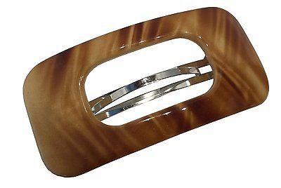 Parcelona French Medium Retro Beige Brown Celluloid Hair Clip Barrette-Parcelona-ebuyfashion.com