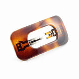 Parcelona French Medium Retro Oblong Matte Finish Shell Hair Clip Barrette-PARCELONA-ebuyfashion.com