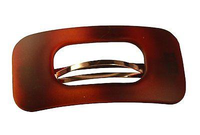 Parcelona French Medium Retro Oblong Matte Finish Shell Hair Clip Barrette-PARCELONA-ebuyfashion.com