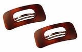 Parcelona French Medium Retro Oblong Matte Finish Shell Hair Clip Barrette-PARCELONA-ebuyfashion.com