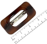 Parcelona French Medium Retro Oblong Tortoise Shell Glossy Hair Clip Barrette-Parcelona-ebuyfashion.com