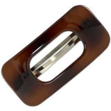 Parcelona French Medium Retro Oblong Tortoise Shell Glossy Hair Clip Barrette-Parcelona-ebuyfashion.com