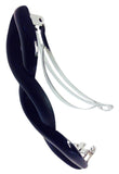 Parcelona French Medium Twist Glossy and Matte Finish Black Hair Clip Barrette-Parcelona-ebuyfashion.com