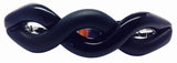 Parcelona French Medium Twist Glossy and Matte Finish Black Hair Clip Barrette-Parcelona-ebuyfashion.com