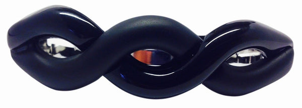 Parcelona French Medium Twist Glossy and Matte Finish Black Hair Clip Barrette-Parcelona-ebuyfashion.com