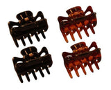 Parcelona French Mini Petite Claws Black Shell Clear Celluloid Jaw Hair Clip Clips-Parcelona-ebuyfashion.com