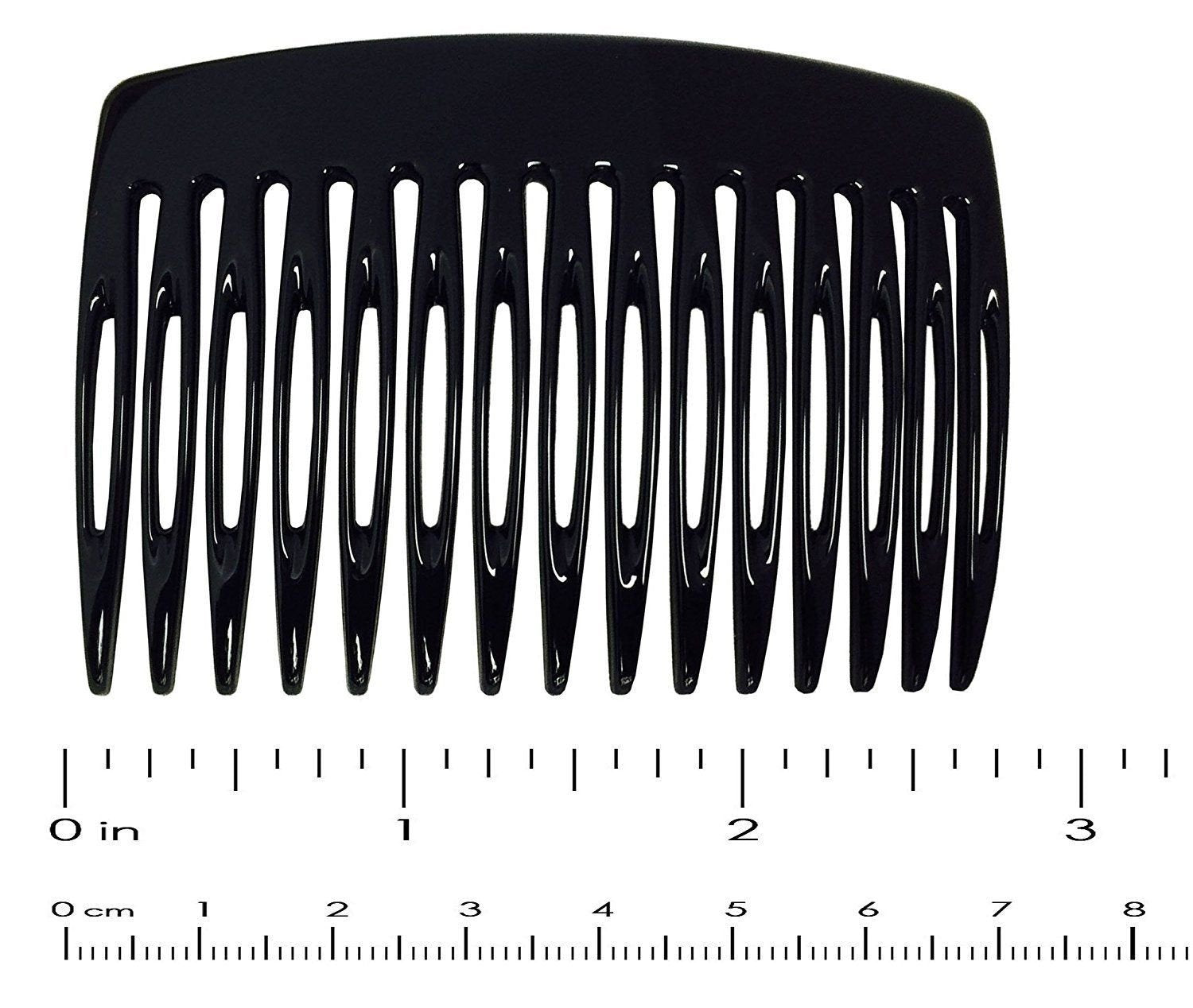 Parcelona French Nice N Simple Black 2 Pieces Cellulose Side Hair Comb Combs-PARCELONA-ebuyfashion.com