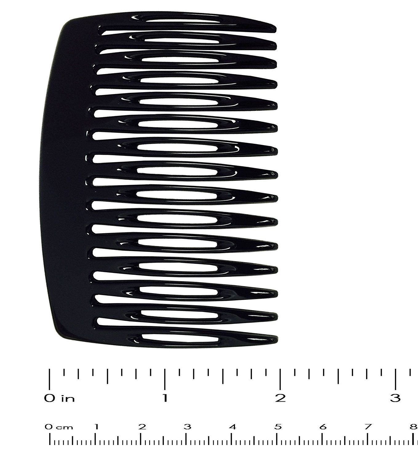 Parcelona French Nice N Simple Black 2 Pieces Cellulose Side Hair Comb Combs-PARCELONA-ebuyfashion.com