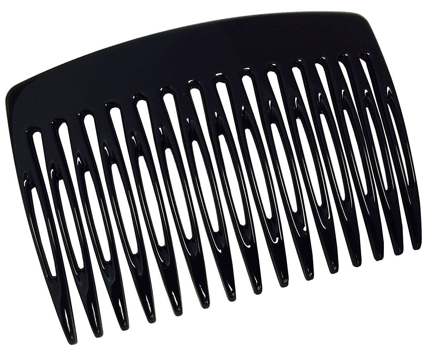 Parcelona French Nice N Simple Black 2 Pieces Cellulose Side Hair Comb Combs-PARCELONA-ebuyfashion.com