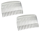Parcelona French Nice N Simple Clear 2 Pieces Cellulose Side Hair Comb Combs-PARCELONA-ebuyfashion.com