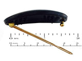 Parcelona French Oval Black Small Snap on Hair Pin Barrette Clip 2 Pcs-PARCELONA-ebuyfashion.com