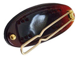 Parcelona French Oval Shell Brown Small Snap on Hair Pin Barrette Clip 2 Pcs-PARCELONA-ebuyfashion.com