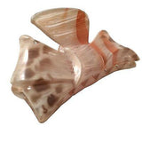 Parcelona French Peach N Brown Blend Bow Medium Hand Painted Celluloid Hair Claw-PARCELONA-ebuyfashion.com