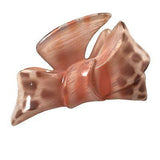 Parcelona French Peach N Brown Blend Bow Medium Hand Painted Celluloid Hair Claw-PARCELONA-ebuyfashion.com