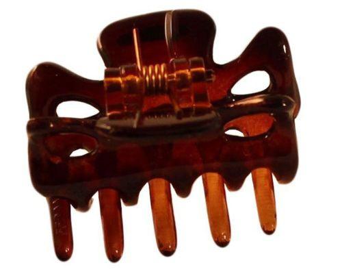 Parcelona French Petite Set of 3 Mini Black Clear Shell Celluloid Jaw Hair Claw-PARCELONA-ebuyfashion.com