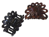 Parcelona French Plume Small Shell & Black Set of 2 Jaw Hair Claw Clip 2 Inch-PARCELONA-ebuyfashion.com