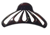 Parcelona French Rain Drop 2 Small Shell & Black Celluloid Jaw Hair Claws-PARCELONA-ebuyfashion.com