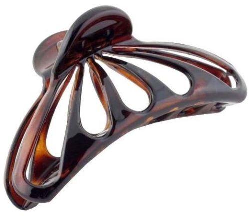 Parcelona French Rain Drop 2 Small Shell & Black Celluloid Jaw Hair Claws-PARCELONA-ebuyfashion.com