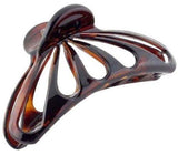 Parcelona French Rain Drop 2 Small Shell & Black Celluloid Jaw Hair Claws-PARCELONA-ebuyfashion.com