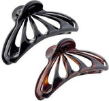 Parcelona French Rain Drop Large 2 Pcs Shell & Black Celluloid Jaw Hair Claw-PARCELONA-ebuyfashion.com