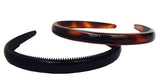 Parcelona French Reg Set of 2 Shell & Black Hair Headband with Inner Teeth Nibs-PARCELONA-ebuyfashion.com
