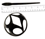Parcelona French Rhombus Cutout Black Cellulose Chignon Bun Cover Cap with Stick-Parcelona-ebuyfashion.com