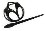 Parcelona French Rhombus Cutout Black Cellulose Chignon Bun Cover Cap with Stick-Parcelona-ebuyfashion.com