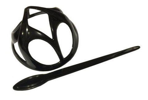 Parcelona French Rhombus Cutout Black Cellulose Chignon Bun Cover Cap with Stick-Parcelona-ebuyfashion.com
