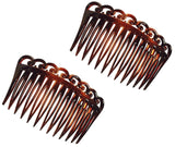 Parcelona French Set of 2 Medium Swirl Open Curved Shell Side Hair Combs-PARCELONA-ebuyfashion.com