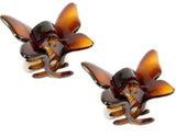 Parcelona French Small 2 Pieces Butterfly Tortoise Shell Jaw Hair Claw Clips
