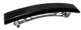 Parcelona French Small Bar Celluloid Black Automatic Hair Clip Barrette-PARCELONA-ebuyfashion.com