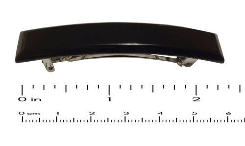 Parcelona French Small Bar Celluloid Black Automatic Hair Clip Barrette-PARCELONA-ebuyfashion.com
