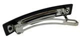 Parcelona French Small Bar Celluloid Black Automatic Hair Clip Barrette-PARCELONA-ebuyfashion.com