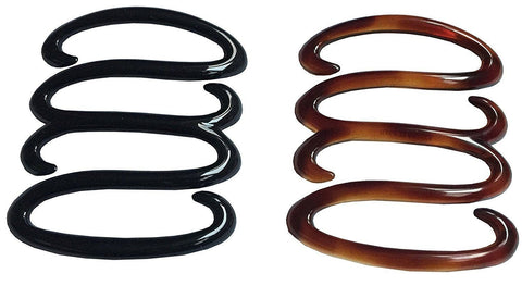 Parcelona French Spring Hair Do Black & Shell Glossy Ponytail Holder Hair Clip-PARCELONA-ebuyfashion.com