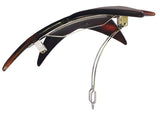 Parcelona French Star Large Shell Brown Celluloid Strong Grip Hair Clip Barrette-Parcelona-ebuyfashion.com