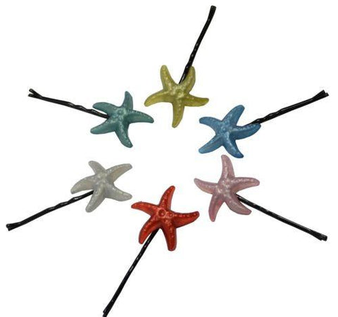 Parcelona French Star Yellow Red Pin Green Blue Greyish White Bobby 6 Pins Set-PARCELONA-ebuyfashion.com