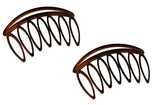 Parcelona French Swift Large 7 Teeth Celluloid Shell Side Hair Combs (2 Pcs)-PARCELONA-ebuyfashion.com
