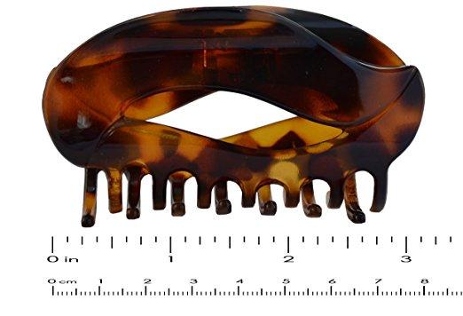 Parcelona French Swift Savana Shell Jaw Hair Claw Clip with Covered Spring-PARCELONA-ebuyfashion.com