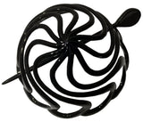 Parcelona French Swirls Black Shell Large Celluloid Chignon Slide Hair Bun Cover-Parcelona-ebuyfashion.com